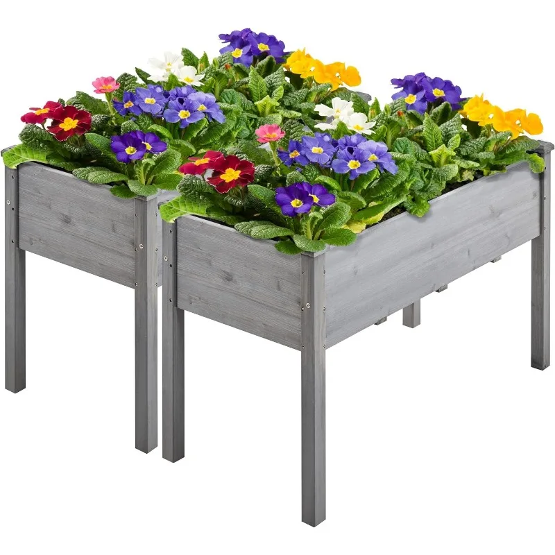 2pc Raised Garden Bed 48x24x30in Elevated Wooden Horticulture Planter Box with Legs Standing Growing Bed
2pc Raised Garden Bed 48x24x30in Elevated Wooden Horticulture Planter Box with Legs Standing Growing Bed