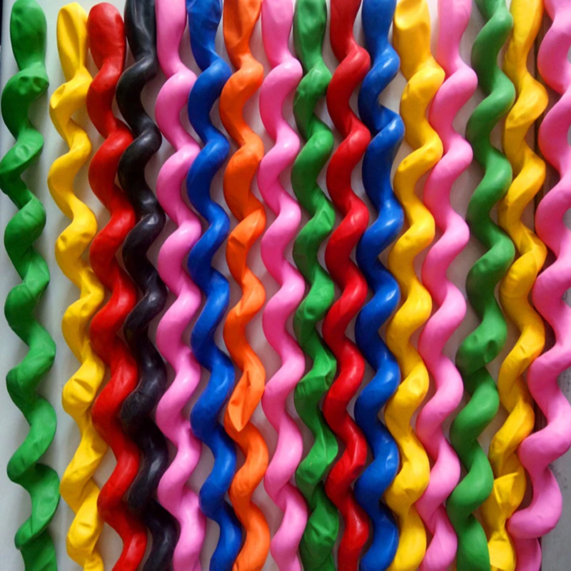 

30PCS Thickened Multicolor Strip Balloon Twist Spiral Metal Rocket Wedding Bar KTV Birthday Party Decoration Supplies 1.8g