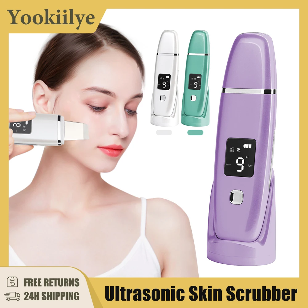 

Ultrasonic Skin Scrubber Blackhead Remover Ultrasonic Peeling Pore Cleaner Face Cleaning Scrubber Ultrasonic Facial Espatula