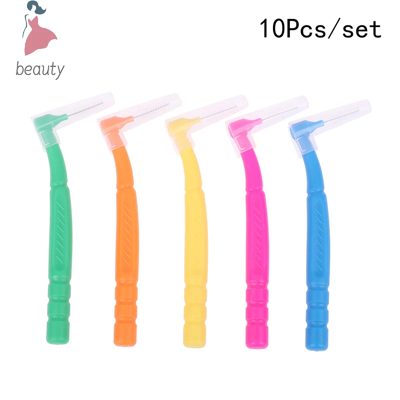 

10PCS L-shaped Orthodontics Braces Interdental Brush Clean Between Teeth Mini Toothbrush Inter Dental Cleaning Travel Portable