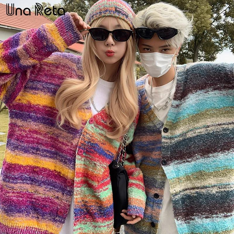 Una Reta Single Breasted Cardigan Men's Autumn Winter New Couple Sweater Streetwear Harajuku Hip Hop Color Stitching Cardigans
Una Reta Single Breasted Cardigan Men's Autumn Winter New Couple Sweater Streetwear Harajuku Hip Hop Color Stitching Cardigans