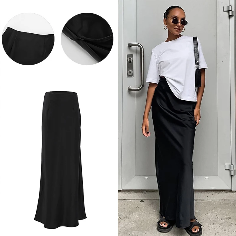 Women's Elegant Slim Satin Black Long Skirt, Y2K High Waist Hip Package Skirts, Female Casual Loose Skirt, Streetwear, Fashion
Women's Elegant Slim Satin Black Long Skirt, Y2K High Waist Hip Package Skirts, Female Casual Loose Skirt, Streetwear, Fashion