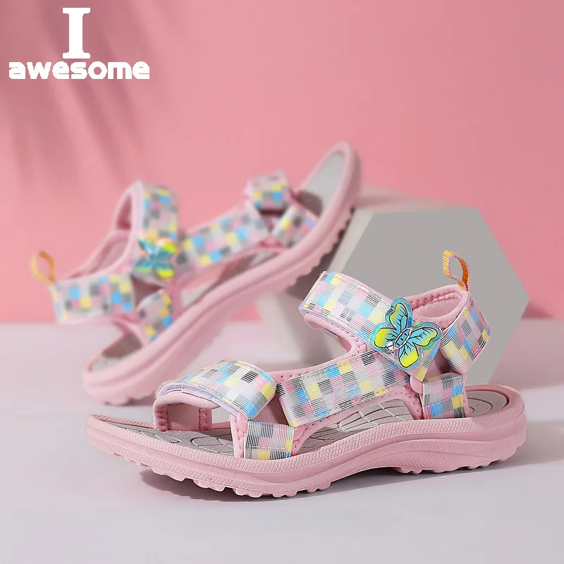 Girls Sandals Fashion Plaid Girl Princess Sandals Comfortable Non-slip Children's Flat Shoes Summer Beach Casual Kids Shoes
Girls Sandals Fashion Plaid Girl Princess Sandals Comfortable Non-slip Children's Flat Shoes Summer Beach Casual Kids Shoes