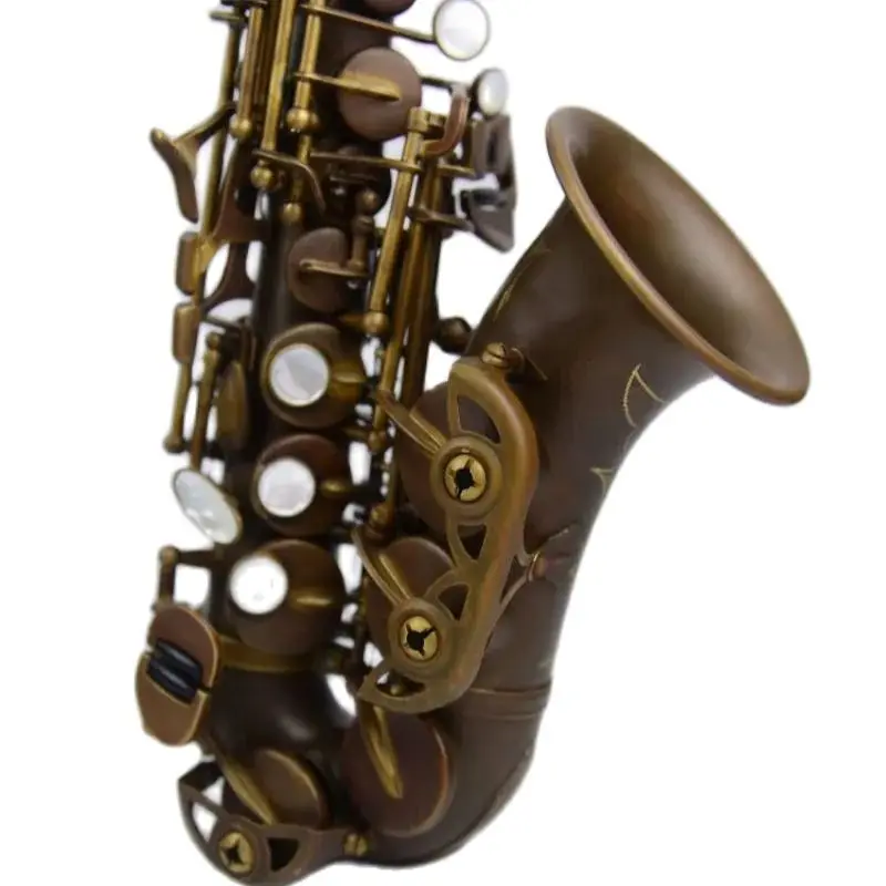Custom Antique Copper Simulation Curved B(B) Soprano Saxophone with Engraving Flowers
Custom Antique Copper Simulation Curved B(B) Soprano Saxophone with Engraving Flowers