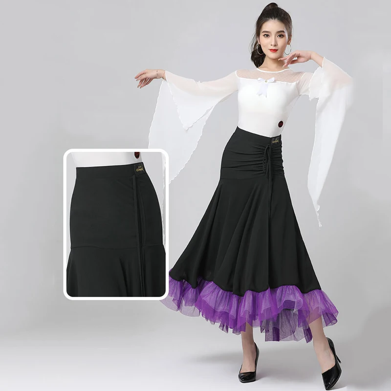 Women Modern Dancing Clothes Floating Sleeves Latin Top Lace Skirt Ballroom Dance Competition Costumes Practice Wear SL7773 
Women Modern Dancing Clothes Floating Sleeves Latin Top Lace Skirt Ballroom Dance Competition Costumes Practice Wear SL7773