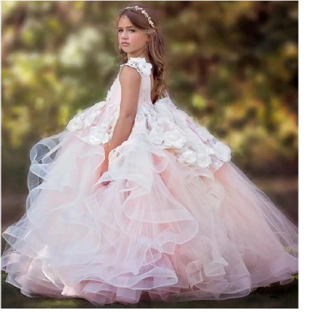 Princess Flower Girl Dresses Elegant Fluffy Lace Appliques Cascading Gown Kids Birthday First Communion Baptism Gown
Princess Flower Girl Dresses Elegant Fluffy Lace Appliques Cascading Gown Kids Birthday First Communion Baptism Gown