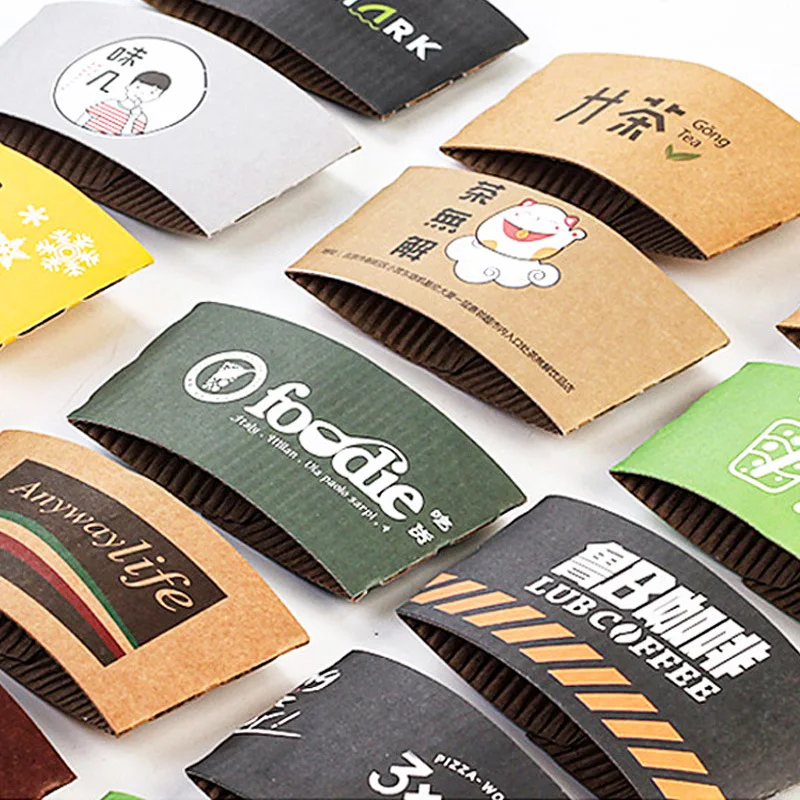 

Customized productCustom cup sleeve hot cup customized logo biodegradable cardboard kraft paper coffee cup holder sleeves