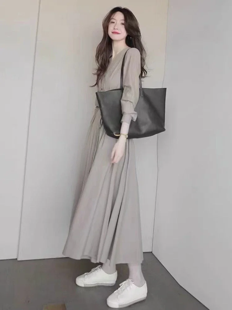 

Новинка 2024 в Корейском стиле для офиса высокой моды весна-лето сказочное темпераментное элегантное женское платье