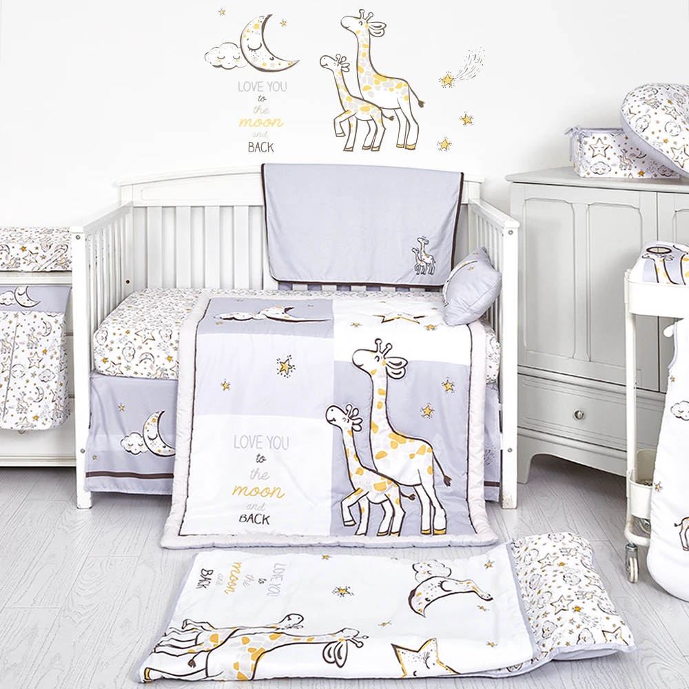 

Cartoon Animal Deer Design Baby Cot Bedding Crib Bed Linen Comforter Sheet Set Crib Bedding