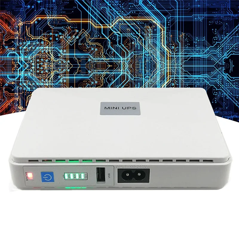 

5V 9V 12V Uninterruptible Power Supply Mini UPS POE 15V 24V Battery Backup Large Capacity for WiFi Router CCTV(US Plug)