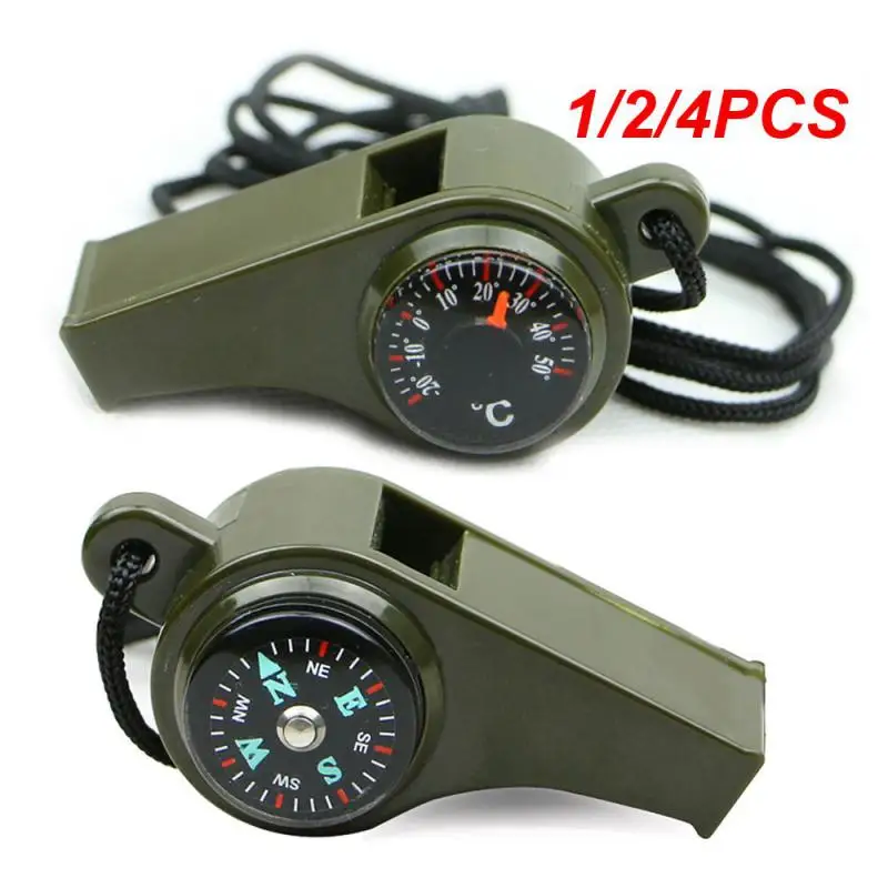 

1/2/4PCS 3in1 Survival Whistle Mutifunction Lightweight Whistle Thermometer Compass For Camping Hiking And Outdoor Activities