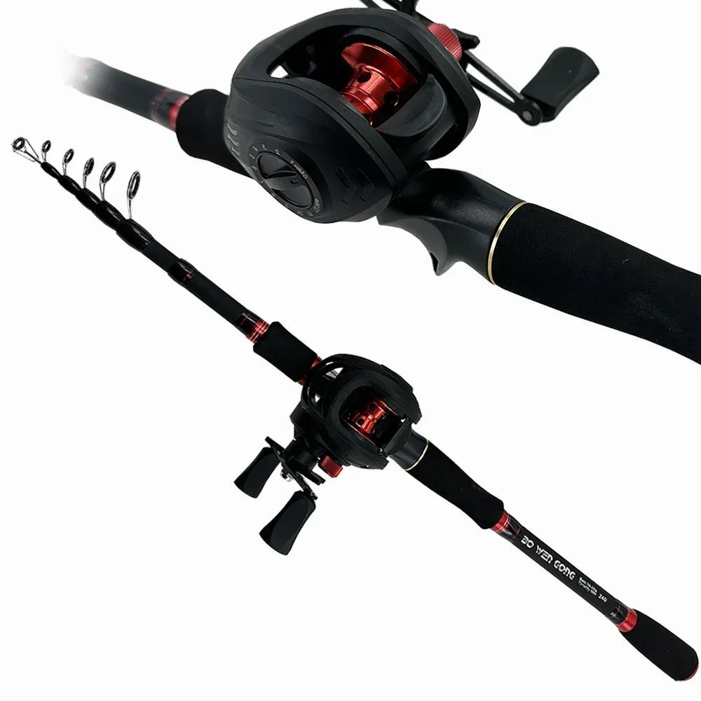 

Fishing Rod Reel Combo 1.8M 2.1M 2.4M 2.7M Telescopic Pole All-Metal Gears Spinning Reels 1000-3000 Series 5.5:1 Carp Bass Pesca