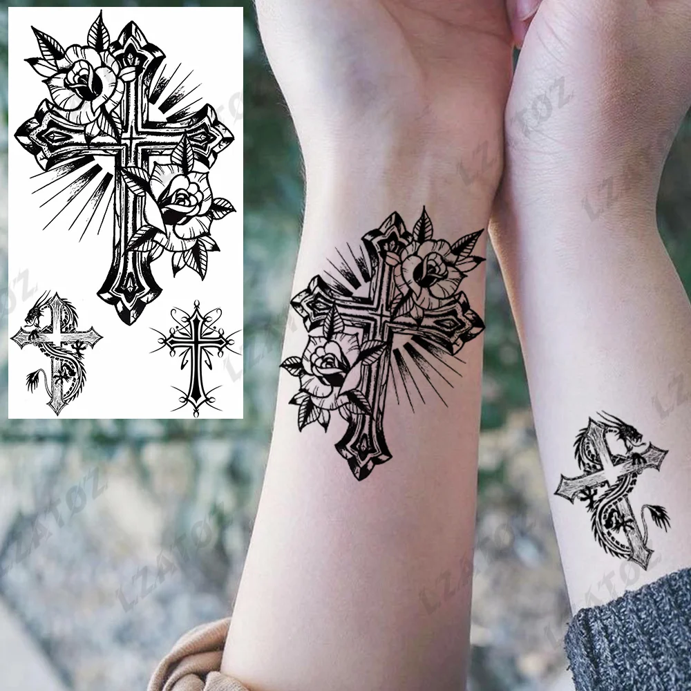 Sexy Flower Cross Temporary Tattoos For Women Adults Realistic Anchor Skull Compass Fake Tattoo Hand Waterproof Tatoos
Sexy Flower Cross Temporary Tattoos For Women Adults Realistic Anchor Skull Compass Fake Tattoo Hand Waterproof Tatoos
