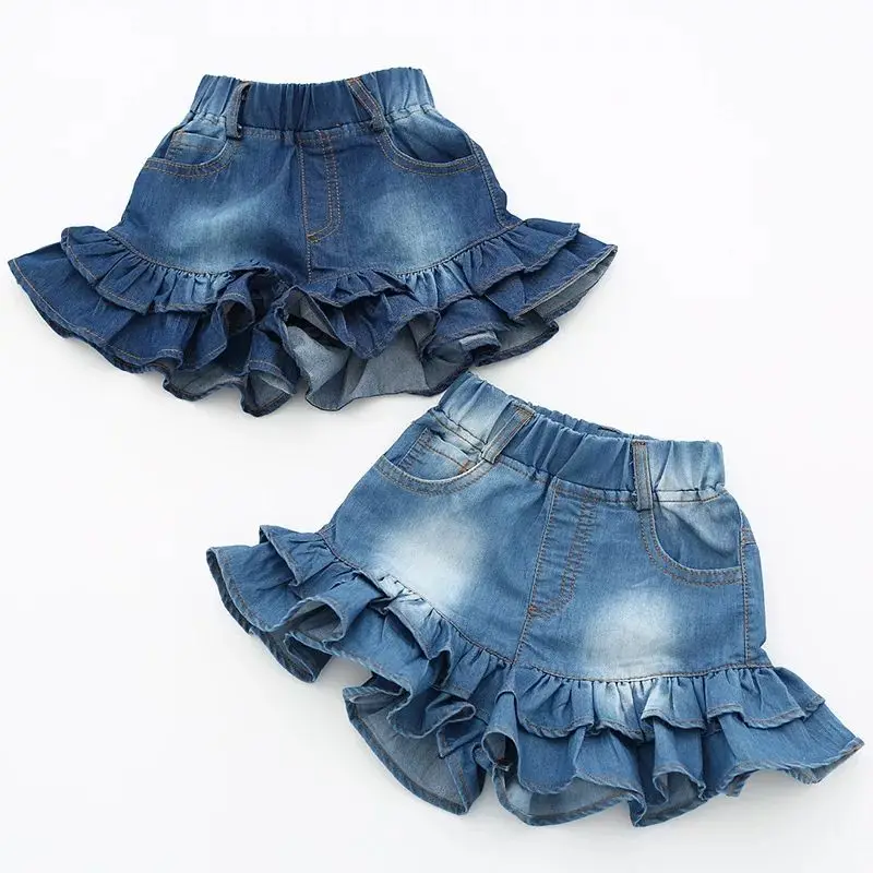 Korean Summer Children Girls Jeans Shorts Double Ruffle Layers Kids Denim Skirt Elastic Waist Baby Short Pants Trousers
Korean Summer Children Girls Jeans Shorts Double Ruffle Layers Kids Denim Skirt Elastic Waist Baby Short Pants Trousers