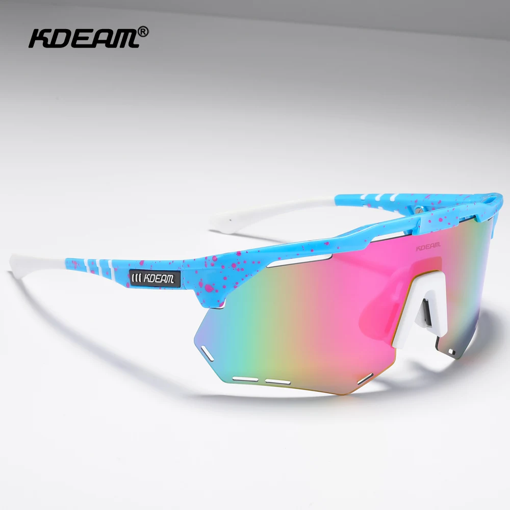 

Polarized Mirrored lens Cycling Sunglasses Men Women Sport Outdoor Goggles TR90 Bicycle Glasses KDEAM UV400 With Case 10 COLORS
