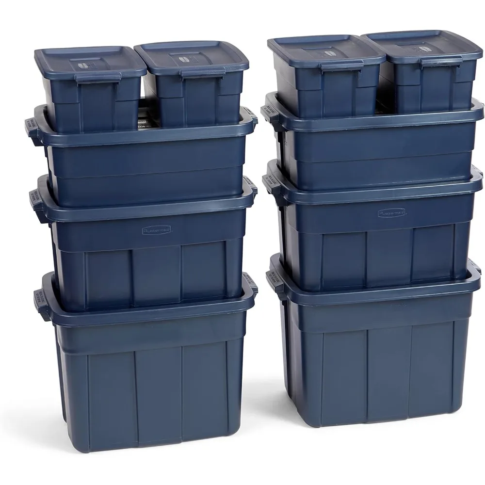 

Rubbermaid Roughneck️ Variety Pack Storage Totes, Durable Stackable Storage Containers, Great for Garage Storage, Moving Boxes,