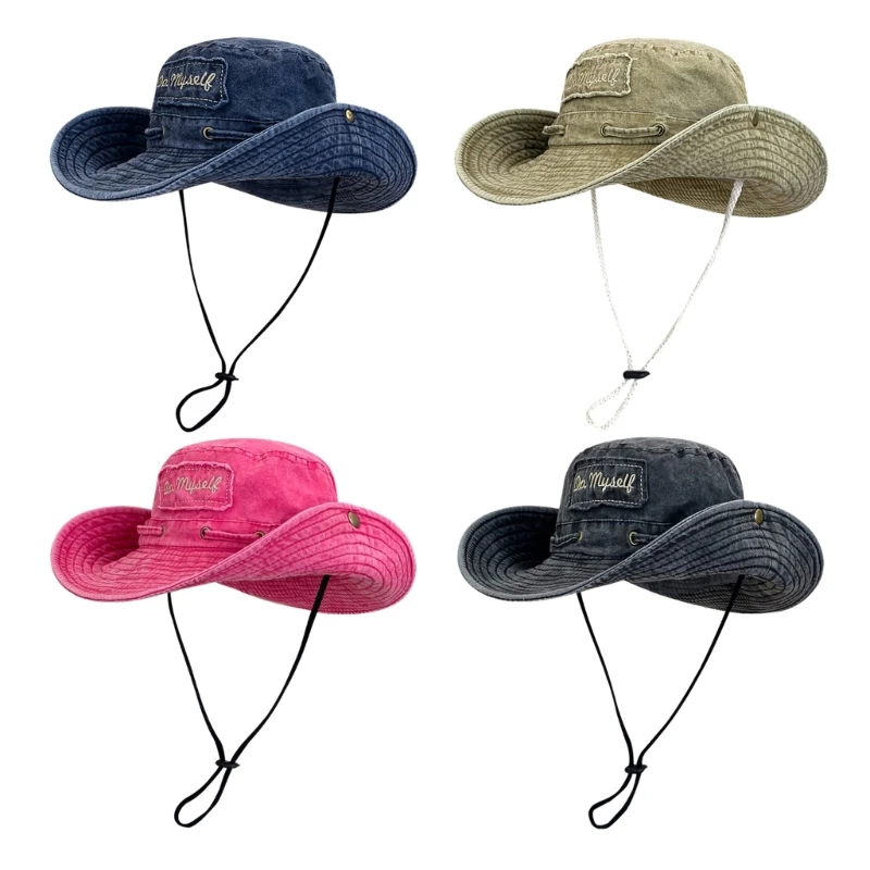 

Packable Wide Brim Fishing Hat Unisex Sunshade Cowboy Hat for Camping