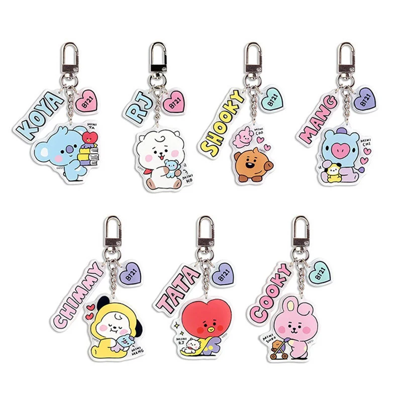 BT21 New Keychain Kawaii Anime Cute Cartoon Bag Pendant Accessories Transparent Acrylic Keychain Birthday Gift 
BT21 New Keychain Kawaii Anime Cute Cartoon Bag Pendant Accessories Transparent Acrylic Keychain Birthday Gift