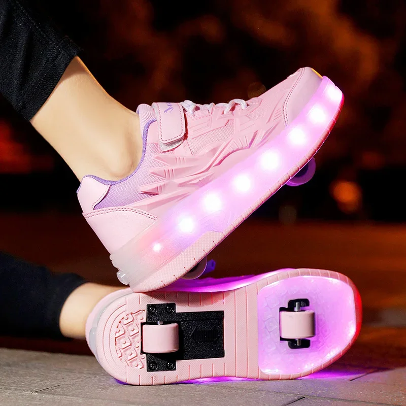 Children Roller Skates Shoes 2024 Sports Casual Fashion Kids Boys Girls Student 2 Wheels Game Gift Lighted Flashing Led Sneakers
Children Roller Skates Shoes 2024 Sports Casual Fashion Kids Boys Girls Student 2 Wheels Game Gift Lighted Flashing Led Sneakers