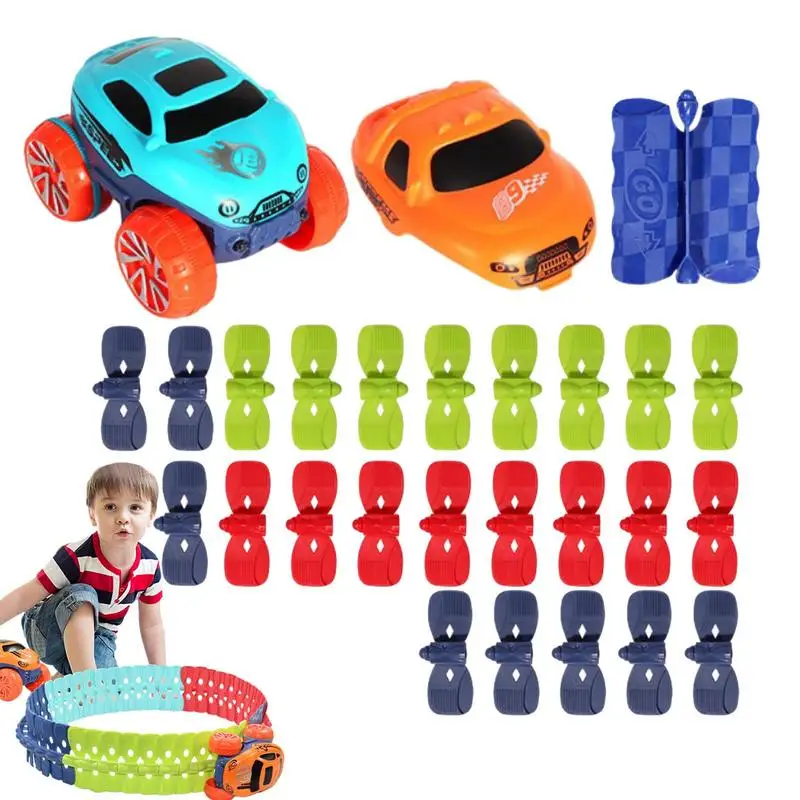 

Changeable Track Race Car With LED Light Up LED Car Track Puzzle Changeable DIY Assembling Car Track Puzzle Educational Fun