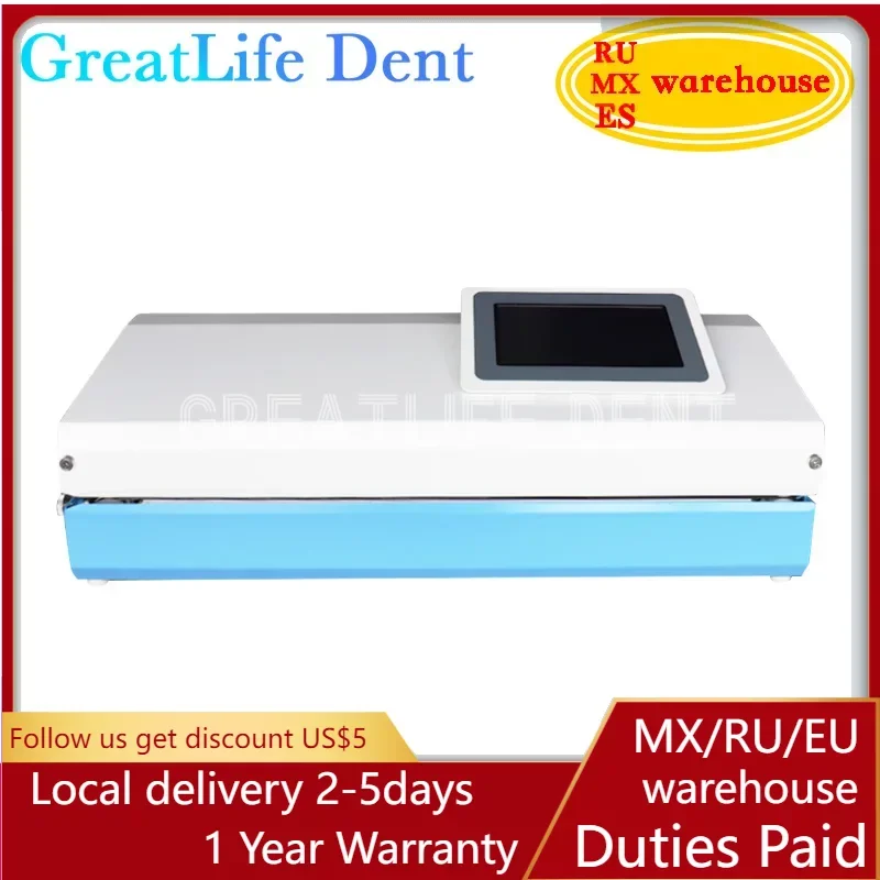 GreatLife Dent 7inch Touch Screen Lab Medical Automatic Dental Sealing Machine Dental Sealing Machine or Sterilization Bag
GreatLife Dent 7inch Touch Screen Lab Medical Automatic Dental Sealing Machine Dental Sealing Machine or Sterilization Bag