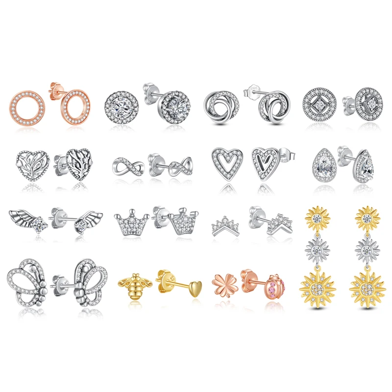 Original 925 Sterling Silver Earrings Infinity Love Heart Piercing Crystals Stud Earings For Women Birthday Gift Luxury Jewelry
Original 925 Sterling Silver Earrings Infinity Love Heart Piercing Crystals Stud Earings For Women Birthday Gift Luxury Jewelry