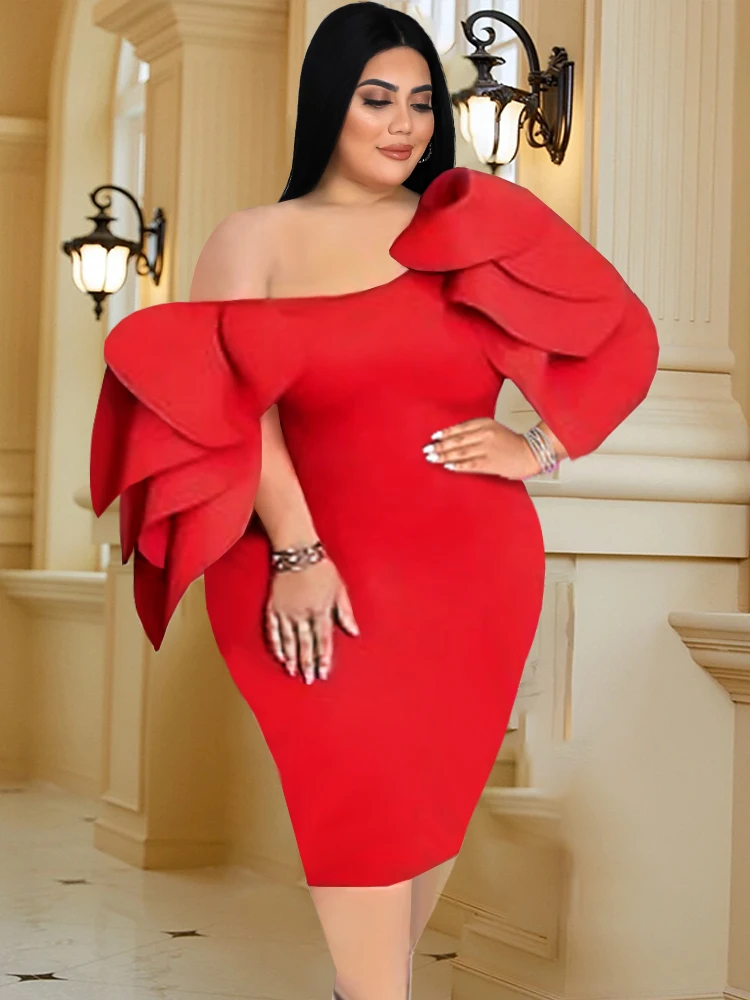 Sexy Red Party Dresses for Women 2024 Cascading Ruffle One Shoulder Dress Elegant Short Sleeve Midi Robe Birthday Homecoming 4XL
Sexy Red Party Dresses for Women 2024 Cascading Ruffle One Shoulder Dress Elegant Short Sleeve Midi Robe Birthday Homecoming 4XL