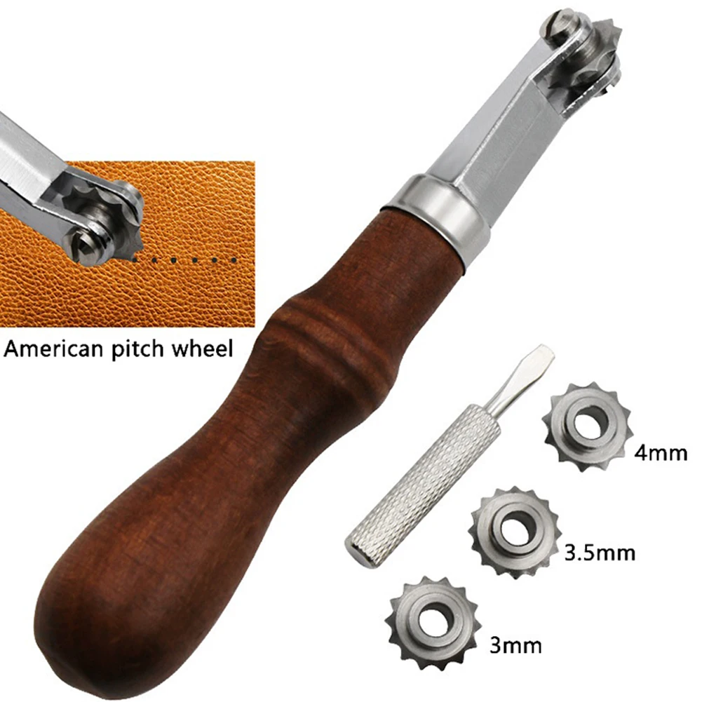 Spacing Wheel Leather Craft Kit Handle Screwdriver Stitch Line Marking Wood + Alloy 2.6cm/1.03\" Diameter 3-6mm
Spacing Wheel Leather Craft Kit Handle Screwdriver Stitch Line Marking Wood + Alloy 2.6cm/1.03\" Diameter 3-6mm