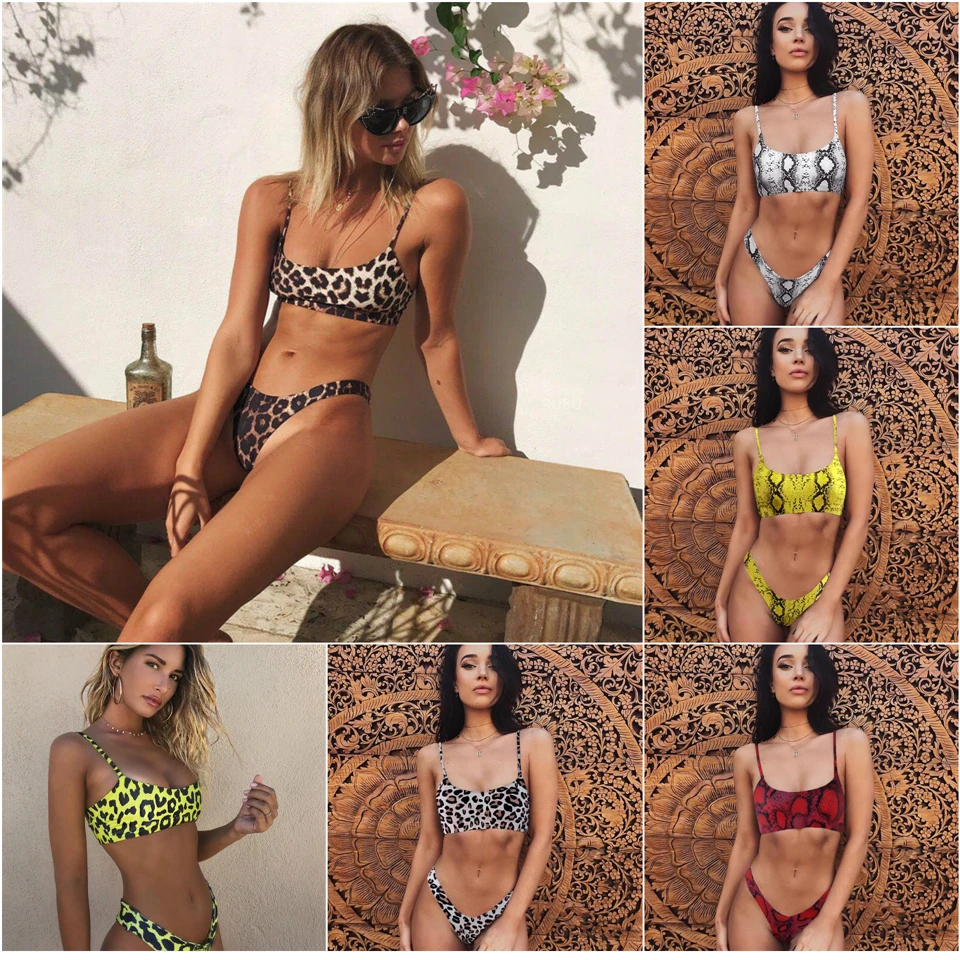 

Snakeskin Bikini Women Swimwear Leopard Bikinis Sexy Biquini Swim Suit Push Up Swimsuit Female Beachwear Swimming Bikini Women