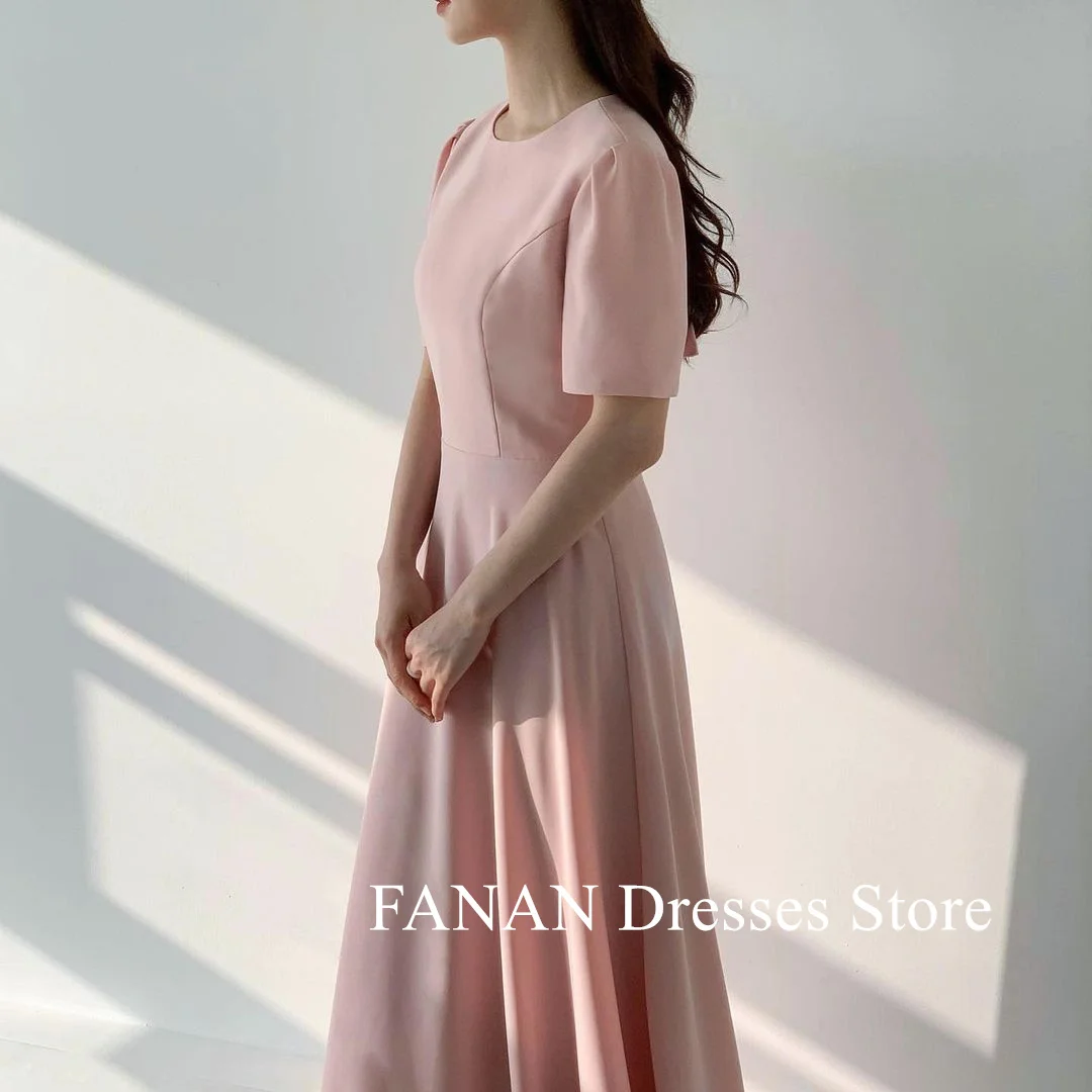 FANAN O-Neck A-Line Short Sleeves Satin Evening Party Dresses Korea Elegant Pink Wedding Women Formal Gowns Event Prom Gowns 
FANAN O-Neck A-Line Short Sleeves Satin Evening Party Dresses Korea Elegant Pink Wedding Women Formal Gowns Event Prom Gowns
