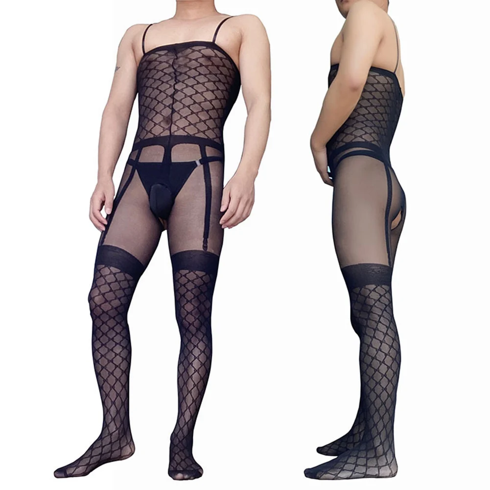 Sexy Lingerie Men's Bodysuit Leotard Body Stockings Sheer Mesh Open Crotch Underwear Elastic Nightwear Man Pantyhose
Sexy Lingerie Men's Bodysuit Leotard Body Stockings Sheer Mesh Open Crotch Underwear Elastic Nightwear Man Pantyhose