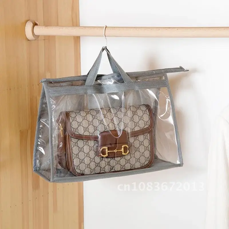 

Storage Bag Portable Transparent Waterproof and Moisture-proof Handbag Organizer for Wardrobe Closet Hanging
