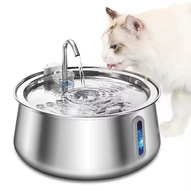 

4L Cat Water Fountain Stainless Steel Automatic Pet Water Dispenser Ultra Quiet Dog Water Fountain with Filter Cat Products