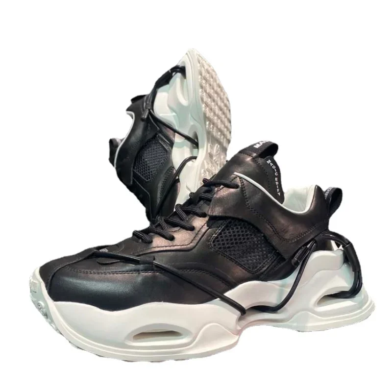 Street Photo Design Shoes for Men Thick Soled Cowhide Mesh Breathable Increased Dad's Shoes Ins Trendy Sports Casual Shoes Men's
Street Photo Design Shoes for Men Thick Soled Cowhide Mesh Breathable Increased Dad's Shoes Ins Trendy Sports Casual Shoes Men's