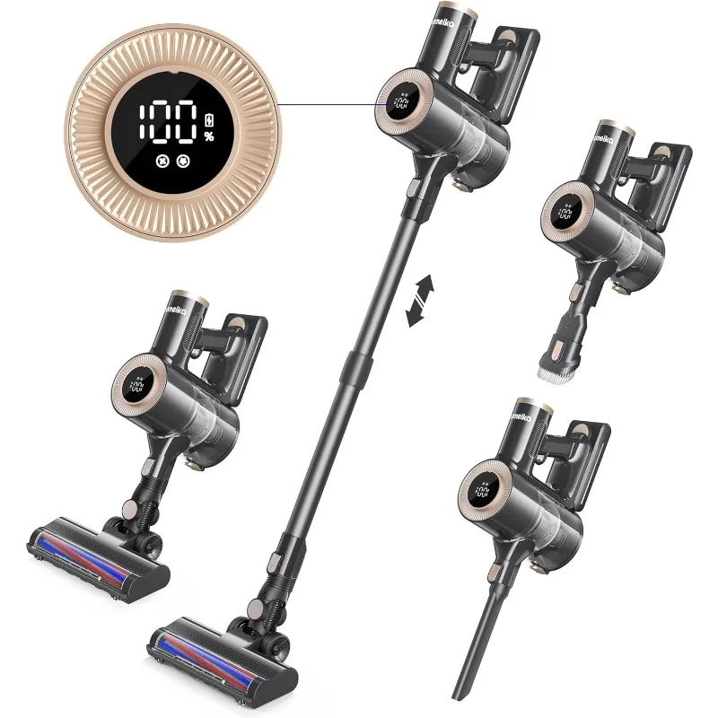 Homeika Cordless Vacuum Cleaner, 20Kpa Powerful Suction Vacuum Cleaner with LED Display, 30 Min Runtime Detachable Battery
Homeika Cordless Vacuum Cleaner, 20Kpa Powerful Suction Vacuum Cleaner with LED Display, 30 Min Runtime Detachable Battery