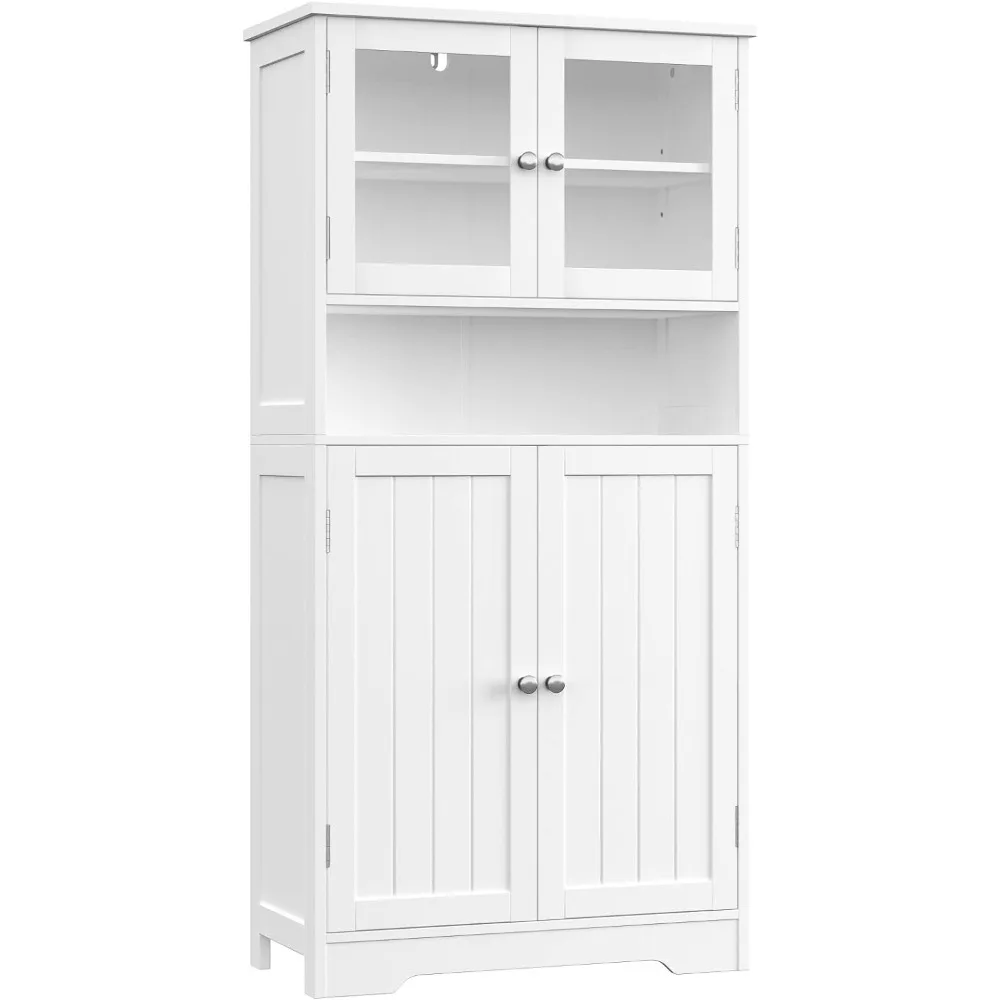 Bathroom Cabinet, Freestanding Floor Cabinet with Open Shelf, Large Display Cabinet with Doors, 23.6 x 11.8 x 50.4 Inches, White
Bathroom Cabinet, Freestanding Floor Cabinet with Open Shelf, Large Display Cabinet with Doors, 23.6 x 11.8 x 50.4 Inches, White