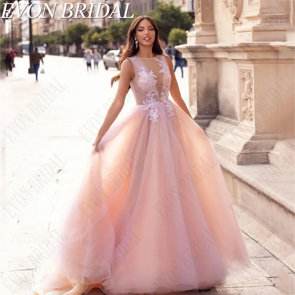 EVON BRIDAL Romantic Pink Tulle Evening Party Dresses Princess Sleeveless A-Line Prom Gowns Button Appliques Vestidos Para Mujer
EVON BRIDAL Romantic Pink Tulle Evening Party Dresses Princess Sleeveless A-Line Prom Gowns Button Appliques Vestidos Para Mujer