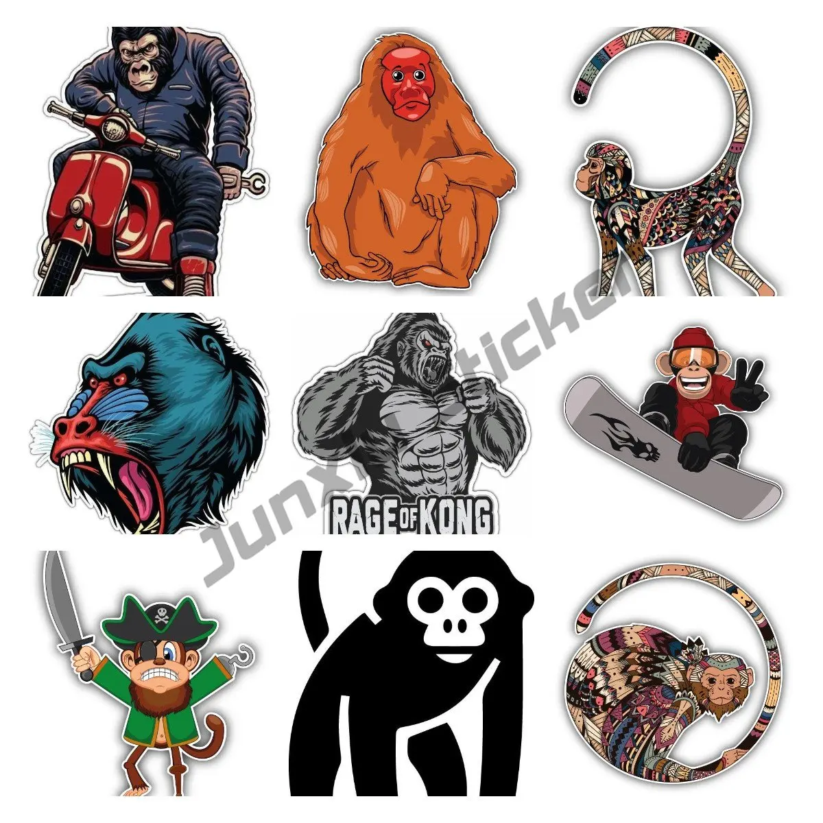 Rage Of King Kong Gorilla Monkey Ape Car Bumper Window Circle Sticker Vinyl Decal Vehicle Exotic Animal Car Decoration
Rage Of King Kong Gorilla Monkey Ape Car Bumper Window Circle Sticker Vinyl Decal Vehicle Exotic Animal Car Decoration