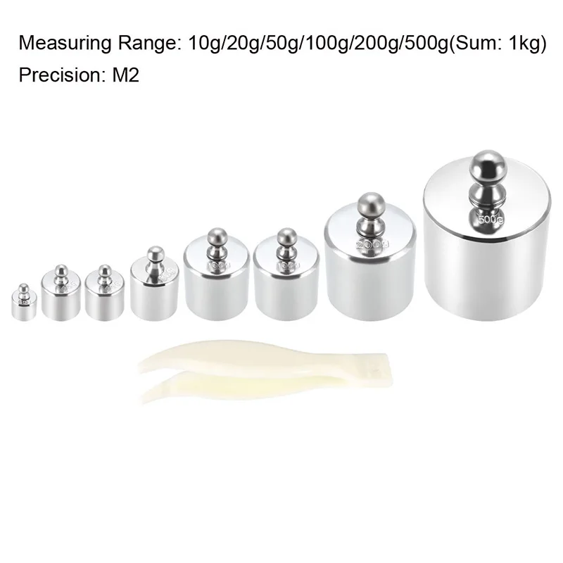 

10g 20g 50g 100g 200g 500g Gram Calibration Weight Set M2 Precision Chrome Plated Steel Scale Weights for Digital Balance Scales