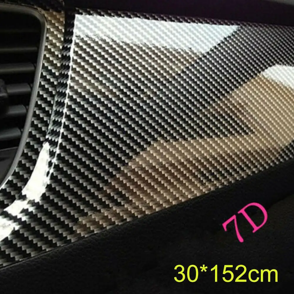 

152*30cm High Glossy 7D Carbon Fiber Wrapping Vinyl Film Motorcycle Tablet Stickers And Decals Auto Accessories Car Styling