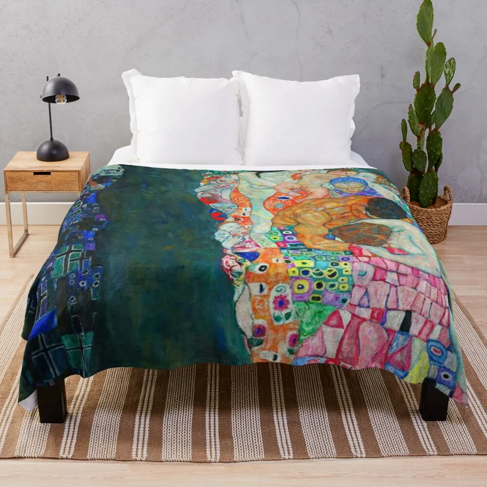 

Декоративное одеяло Gustav Klimt Death and Life, пушистое одеяло, персонализированный подарок для дивана, пушистые аниме одеяла для косплея