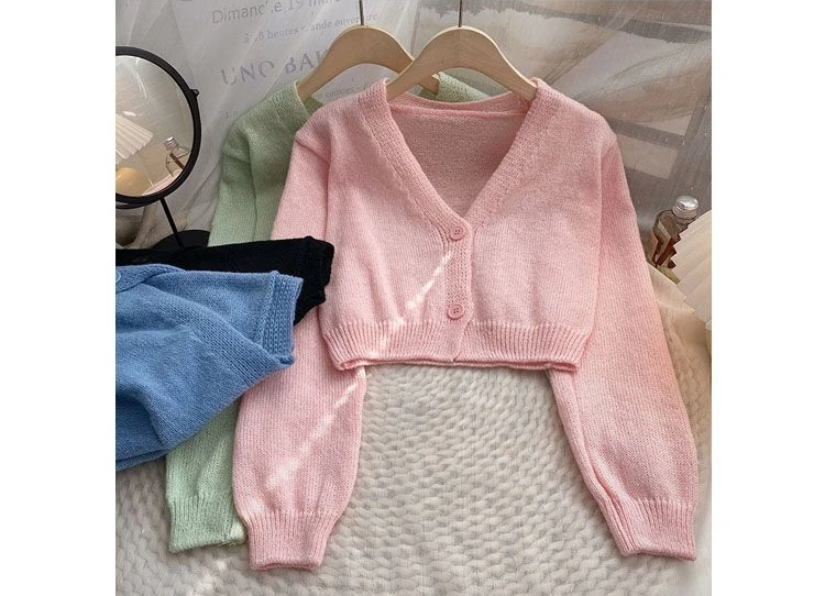 Crop Cardigan Women Slim Autumn Girlish All-match Ulzzang Tender V-neck Casual Outwear Aesthetic Classic Students Chic Clothing Crop Cardigan Women Slim Autumn Girlish All-match Ulzzang Tender V-neck Casual Outwear Aesthetic Classic Students Chic Clothing
