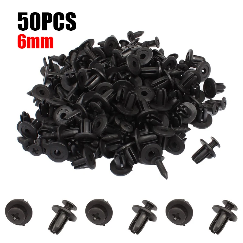 6mm Hole Door Fixing For Toyota For Honda Fender Plastic Black Decor Fastener Clips Accessory 50pcs Closure Push Pins Durable
6mm Hole Door Fixing For Toyota For Honda Fender Plastic Black Decor Fastener Clips Accessory 50pcs Closure Push Pins Durable