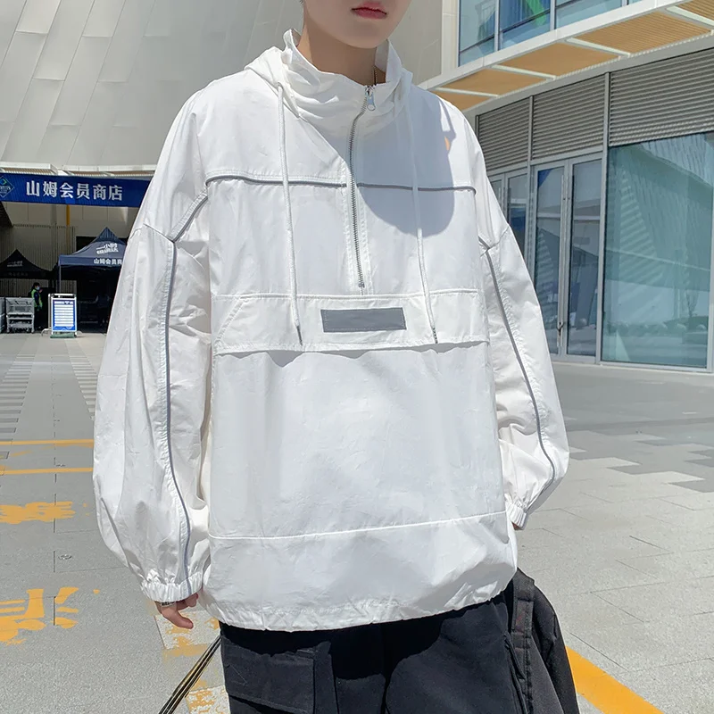 Модный белый светоотражающий свитшот большого размера, Повседневная Уличная одежда, Свободный пуловер в стиле хип-хоп, мужская толстовка с капюшоном
Модный белый светоотражающий свитшот большого размера, Повседневная Уличная одежда, Свободный пуловер в стиле хип-хоп, мужская толстовка с капюшоном