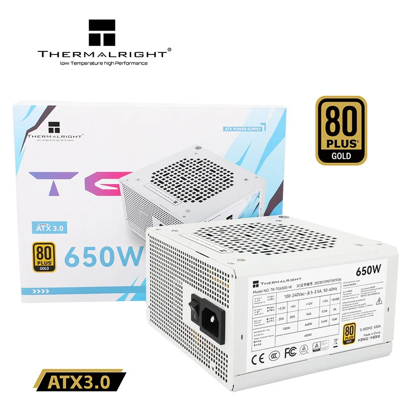 

Thermalright TR-TG650S-W золотистый 750 Вт полный модуль 850 Вт компьютерное шасси 1000 Вт Белый 1200 хост-блок ATX