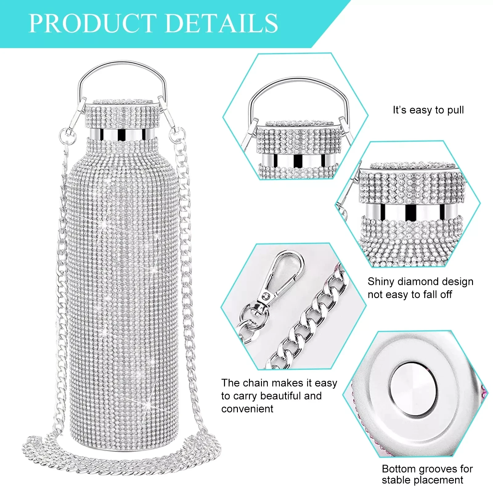 Bling Diamond Thermos Bottle Insulated Rhinestone Vacuum Cup Water Bottle Stainless Steel Flask Bottle
Bling Diamond Thermos Bottle Insulated Rhinestone Vacuum Cup Water Bottle Stainless Steel Flask Bottle