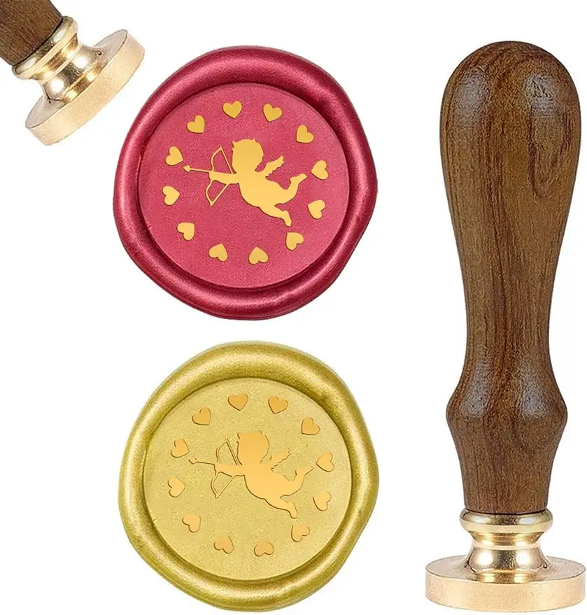 

1PC Angel Pattern Wax Seal Stamp Vintage Sealing Wax Stamp for Envelopes Invitations Gift Card Bottle Decoration 25mm Brass Head