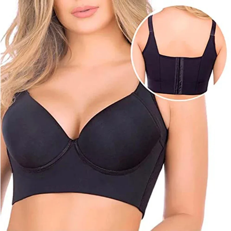 Women Deep Cup Bra Hide Back Fat Bra Shapewear Incorporated Full Back Coverage Push Up Sports Bra
Women Deep Cup Bra Hide Back Fat Bra Shapewear Incorporated Full Back Coverage Push Up Sports Bra