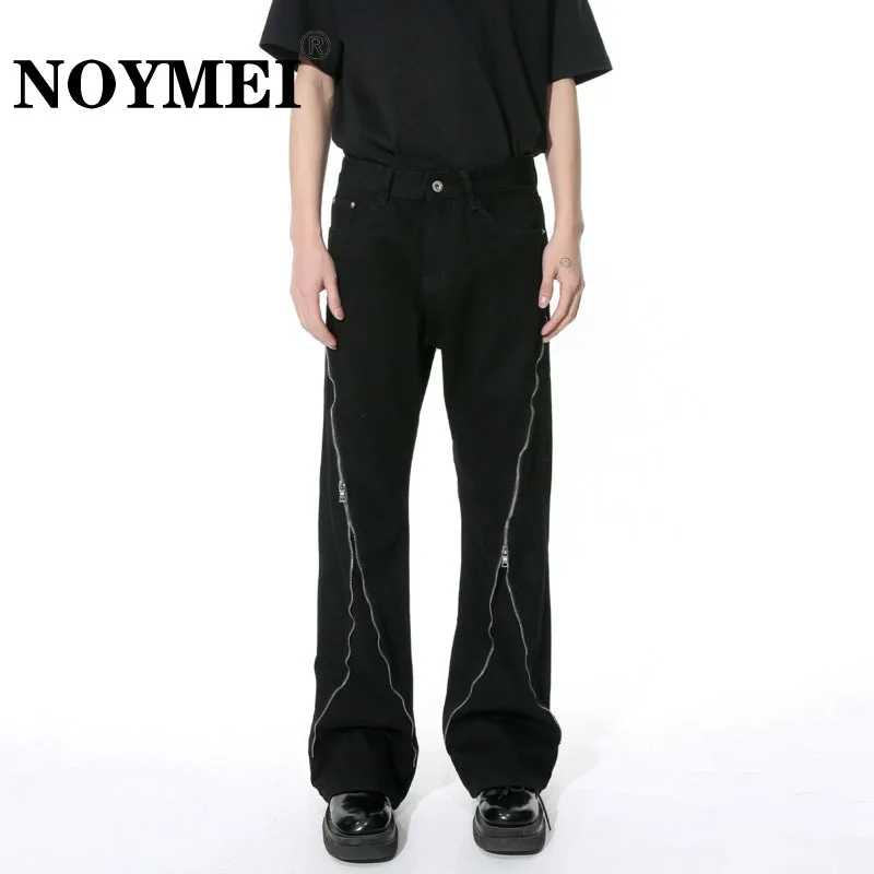 

NOYMEI 2024 Spring New Niche Trousers Deconstructed Zipper Splice Design Casual Fashionable Straight Pants All-match WA3635