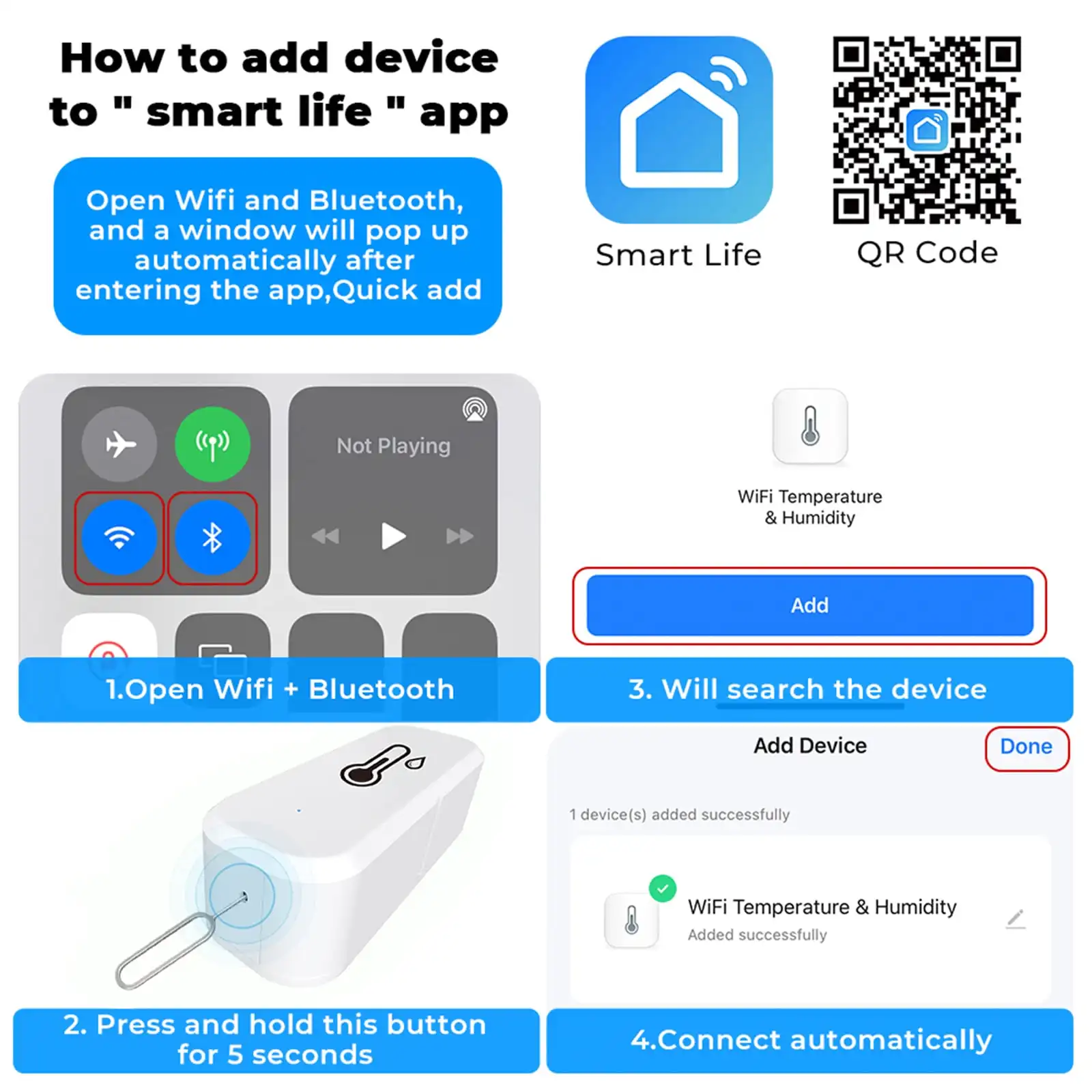 Temperature Sensor Thermohygrometer Detector Home Intelligent +1C +5% RH Measure Accuracy APP Notification Push
Temperature Sensor Thermohygrometer Detector Home Intelligent +1C +5% RH Measure Accuracy APP Notification Push